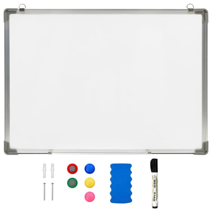 vidaXL - Whiteboard - magnetisch - 90x60 - cm - staal - wit