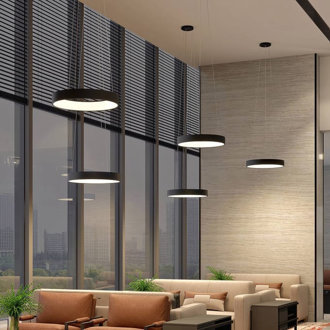 Arcchio LED hanglamp Aleksi, Ø 60 cm, zwart, metaal, CCT