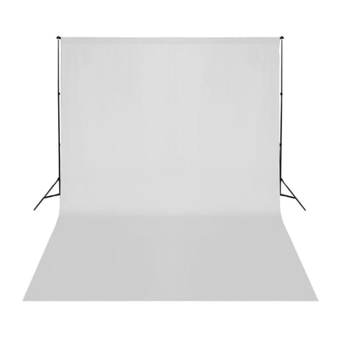 vidaXL Achtergrond zonder standaard 500x300 cm katoen wit