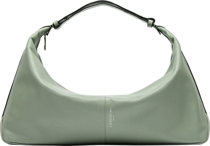 LIEBESKIND BERLIN Leren Schoudertas Paris 4 Small Pebble Hobo Bag Opal Green Kaki