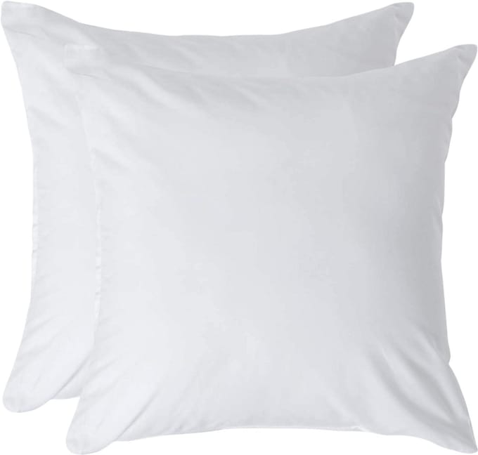 Homescapes Kussensloop 40x40 cm Set van 2 – Wit – 100% Egyptisch Perkal Katoen – 200 TC