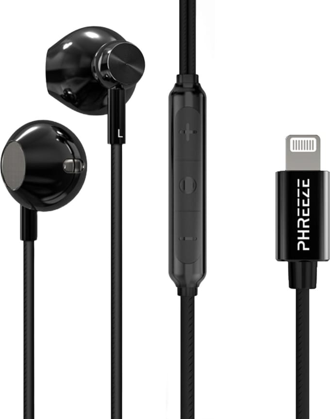Phreeze EP20 Oordopjes met Draad - Geschikt voor Apple iPhone Oortjes - Lightning Aansluiting - Bass Boost - Microfoon - Voor 14 Pro Max en ouder