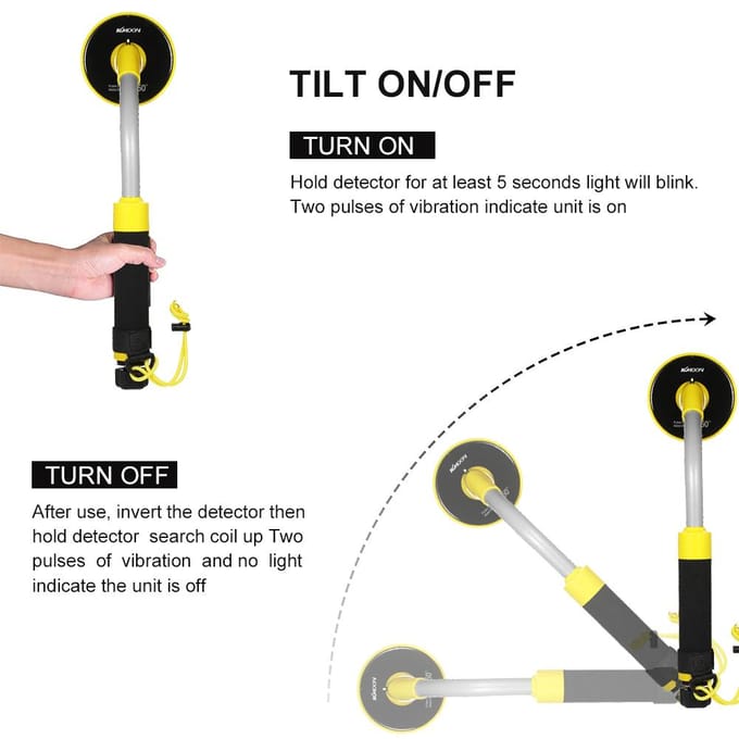 Onderwater Metaaldetector 100 Voet/30M Volledig Waterdicht Handheld Pinpointer Pulse Inductie Metaal with shovel geel
