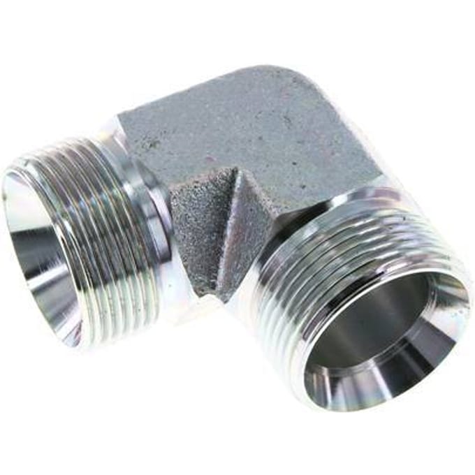 90° L-Koppeling G1 1/4'' Hoge Druk Staal  60° Conus 190bar Hydrauliek