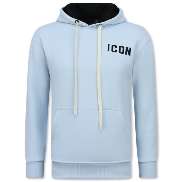 Oversized Hoodie Heren met Capuchon - ICON Dollar Print - Dik Geweven - 5567 - Blauw
