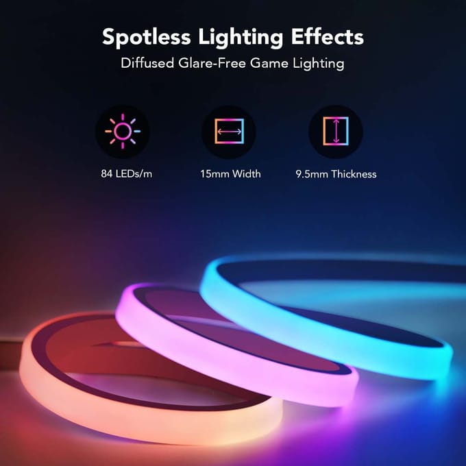 Govee Neon Rope Light for Desks 3m - led strip - RGBIC - app-bediening - Alexa/Google