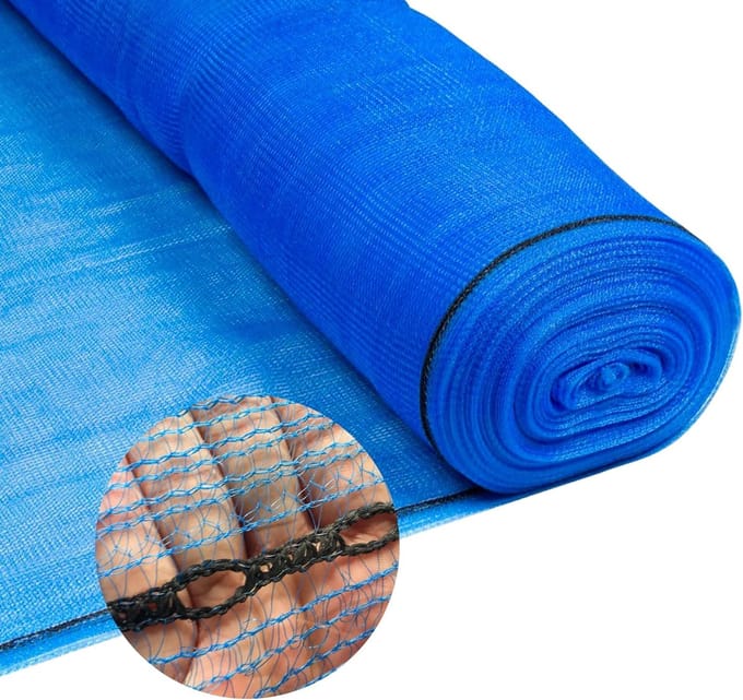 Steigerbeschermingsnet - Stofnet Afscheurnet - Bouwplaats Beveiligen - Inclusief Kabelbinders - 207 x 50 m - Blauw