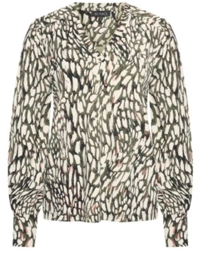 MI PIACE - Travel Top V-Neck Abstracte Print MP202651 Deep Depth Kit - Maat : M