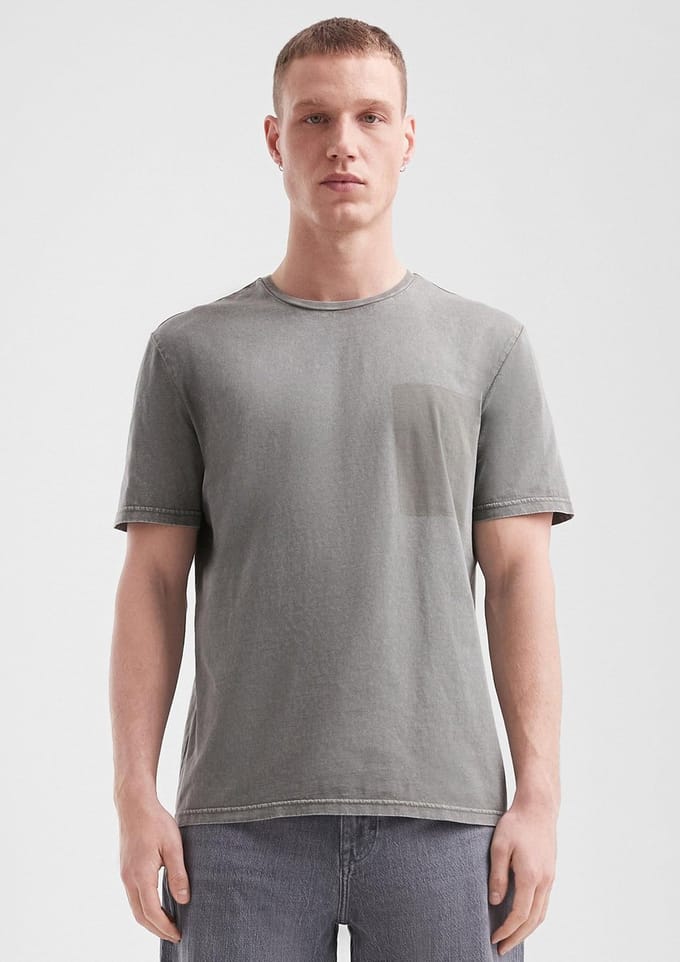 Verbleekt T-shirt met zak in schaduw effect QS