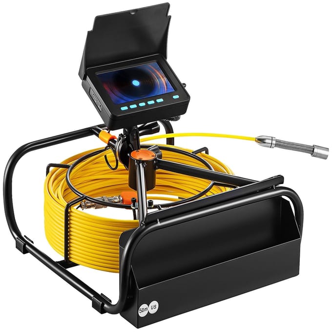 Rioolcamera 50m 4,3-inch Kanalisatiecamera met 6 Verstelbare LED's 16GB Kaart