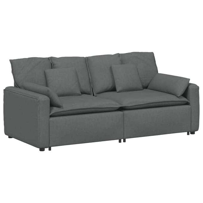 vidaXL - Modulaire - bank - met - kussens - donkergrijs