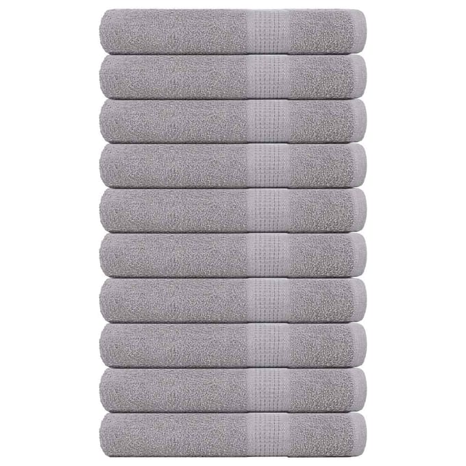 vidaXL - Handdoeken - FROGN - 10 - st - 100x200 - cm - 360 - g/m² - grijs