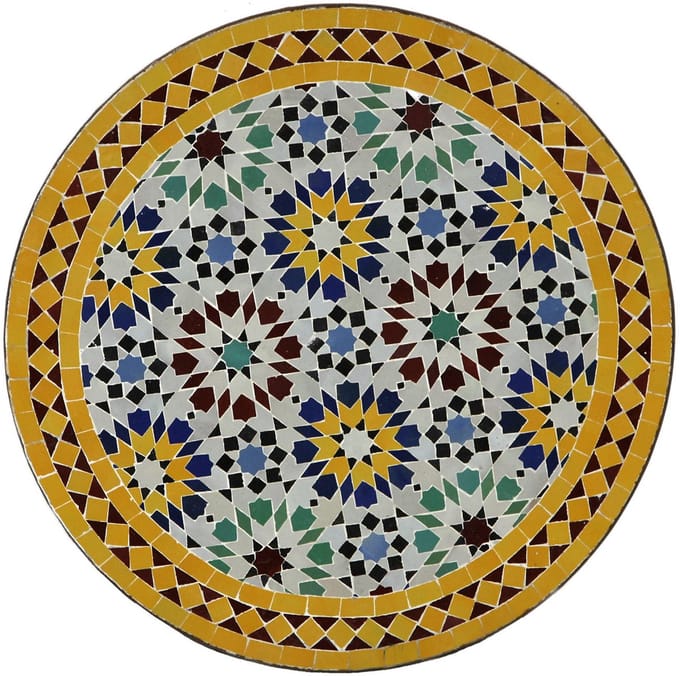 Mozaïek tafel uit Marokko - Rond -M60-5