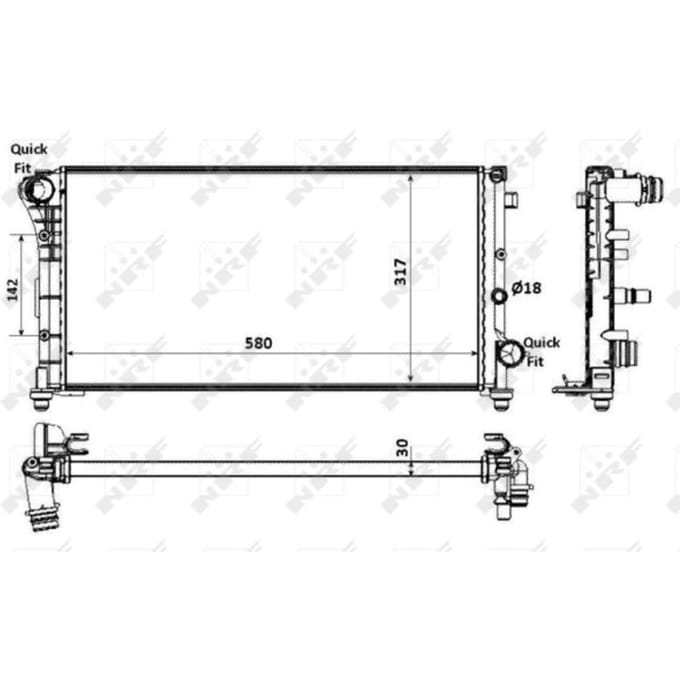 Radiator, motorkoeling NRF 58237