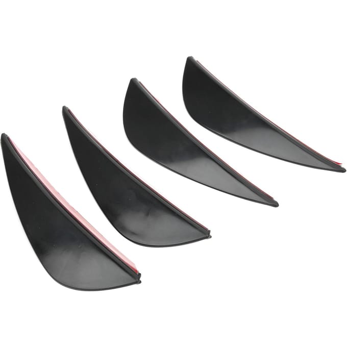 4 stuks Voorbumper Luchtmes Spoiler Modificatie Universele Diffuser PVC Plaktype Glanzend Zwart black