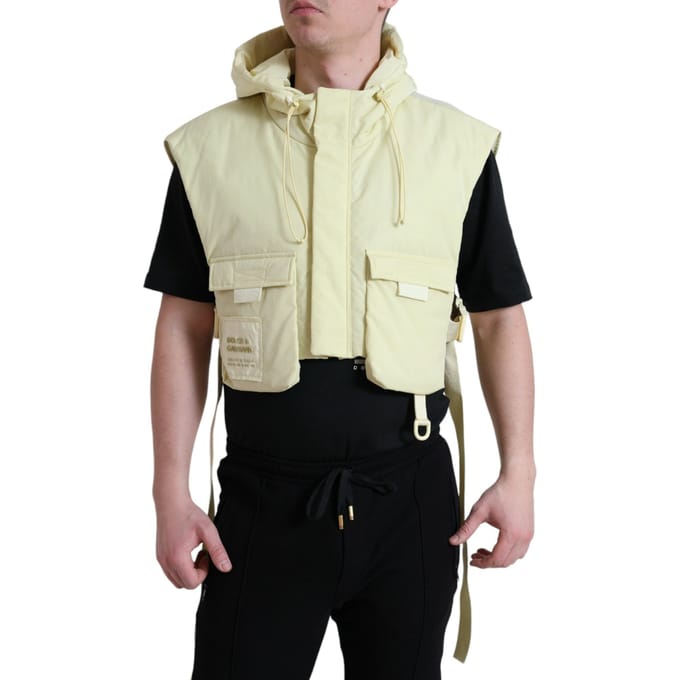 Gevoerde Gilet met Kap Geel
