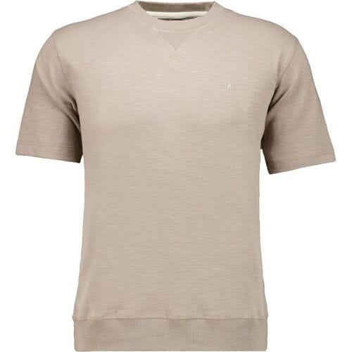 Ragman Trui Two-Tone Short Sleeve Round Neck Sweat Walnut / male