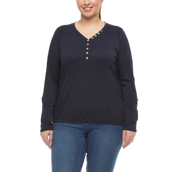 Dames-T-shirt met lange mouwen Ragwear Pinch Solid Plus