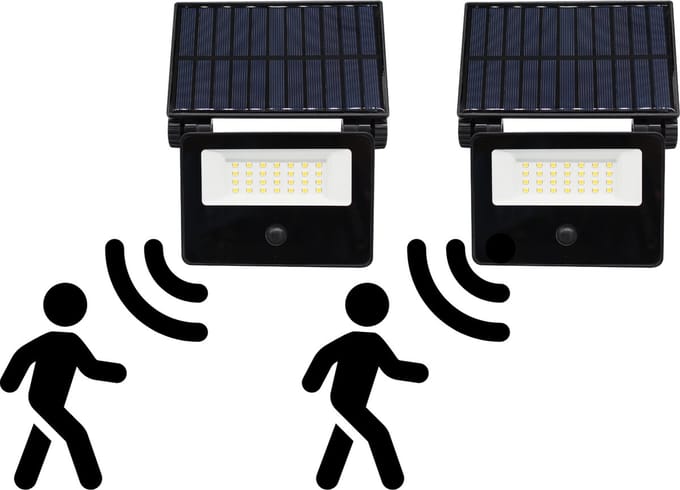 LED's Light Solar Volledig draadloze buitenlampen met sensor - Bewegingssensor en daglichtsensor - Duopack