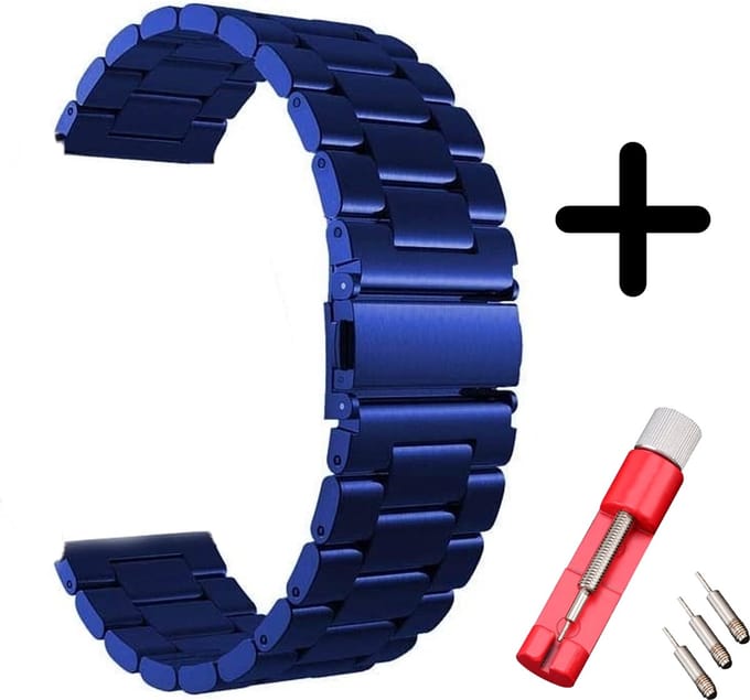 Strap-it bandje staal blauw + toolkit - geschikt voor Polar Vantage M / M2 / M3 / Grit X / Grit X Pro