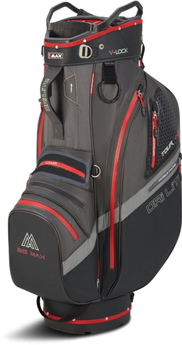 Big Max Dri Lite V4 - Waterdichte Golftas - Cartbag - Grijs Rood