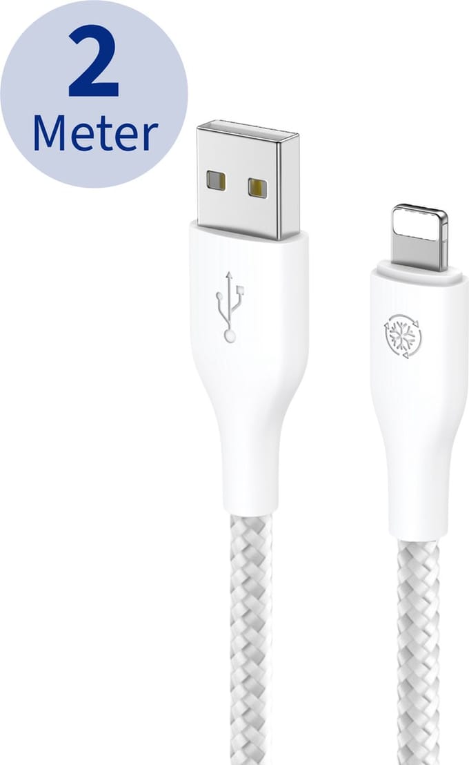 Oplaadkabel - Geschikt voor iPhone Kabel 2 Meter - Wit - Geschikt voor Lightning naar USB Oplader Kabel