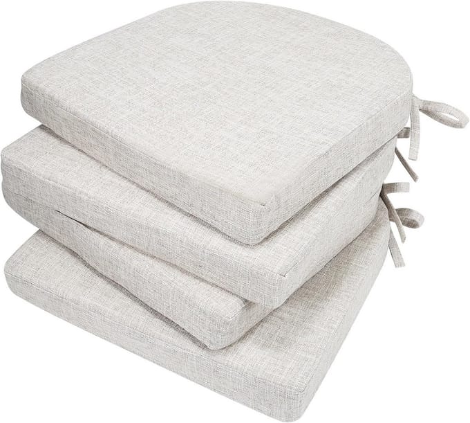 Set van 4 D-Vormige Stoelkussens - 5cm Dik Zitkussen voor Eetkamerstoel - 40x40cm - Machinewasbaar