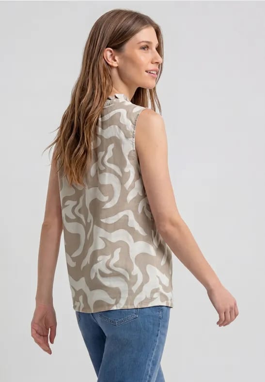 Linnen blouse met ruches
