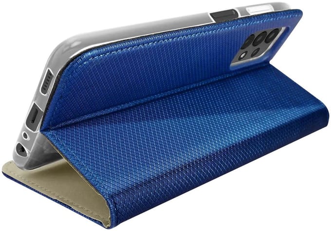 Jaym, Hoesje geschikt voor Samsung Galaxy A13 4G - Magnetisch Folio met Standaard, Blauw