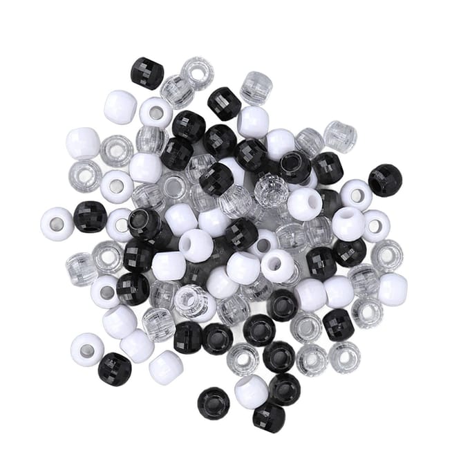 100 Stuks Haar Beads Plastic Transparant Haarextensie Link Beads voor DIY Haalvlechten Versieringen gray