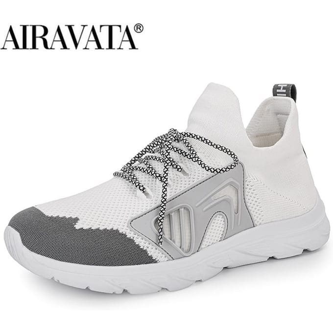 Baskets pour hommes Chaussures de marche à la mode Baskets décontractées Chaussures de loisirs respirantes 46 blanc