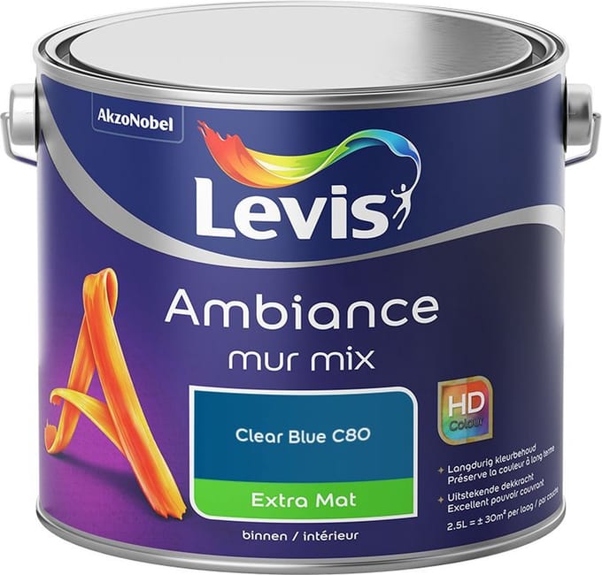Levis - Ambiance Mur Extra Mat Mix - Clear Blue C80 - Mengverf - 2,5 L