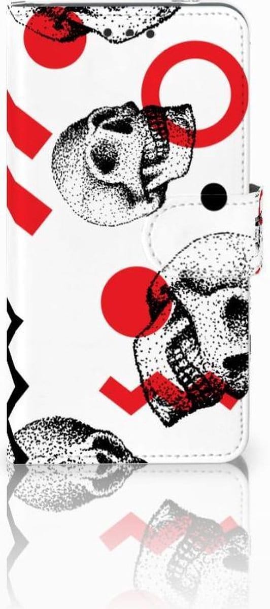 Book Case voor Telefoonhoesje met Naam Nokia 2 Skull Red