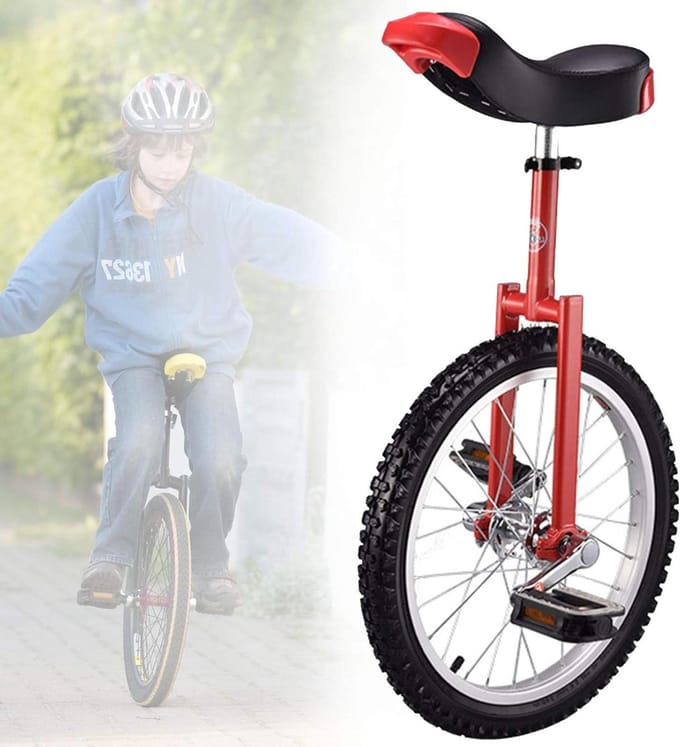 Eenwieler - Loopfiets - Buitensport - Bergbanden - 18 inch - Rood