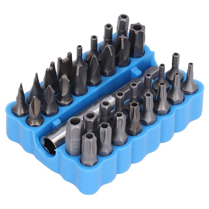 33 Stuks Veiligheidsschroevendraaierbit 1/4 inch Zeskantschacht Gereedschapsset Kit voor Onderhoud Reparatie