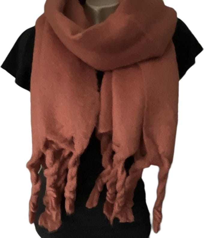 Warme Sjaal - Dikke Kwaliteit - Roestbruin - 190 x 45 cm (013115#)