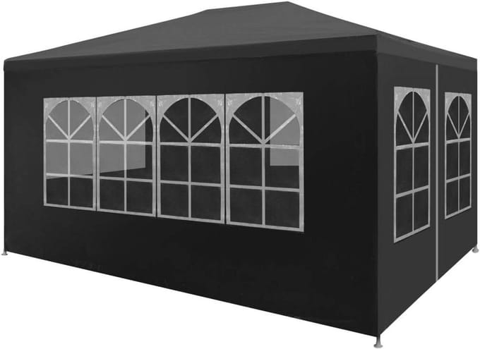 Waterdichte Partytent 3x4 Meter Grijs Tuin Feesttent met Stalen Frame