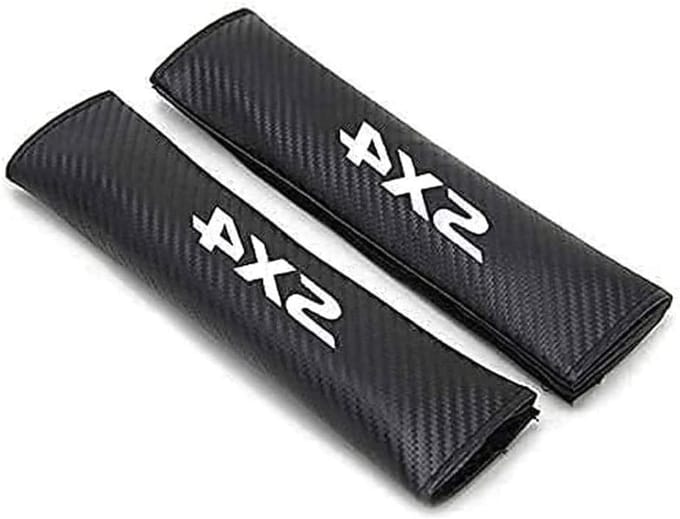 Autogordel Covers - Schouder Pads - Comfortabel Rijden - Koolstofvezel Materiaal - 2 stuks - Wit