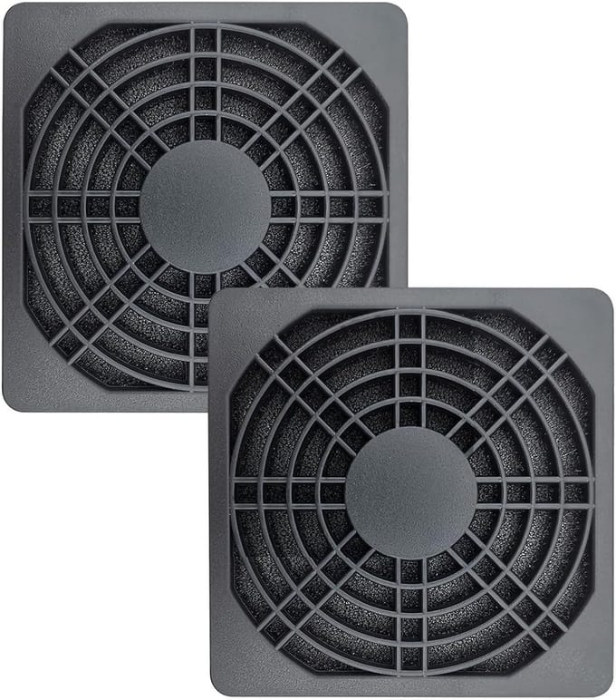 Set van 2 Stuks PC Ventilator Stofmaskers 80mm - Inclusief Ventilatorkap en Stofnet