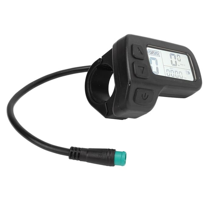 Elektrische Fiets LCD Display Waterdichte Connector Gegevensweergave Meter 24V 36V 48V Universeel voor black
