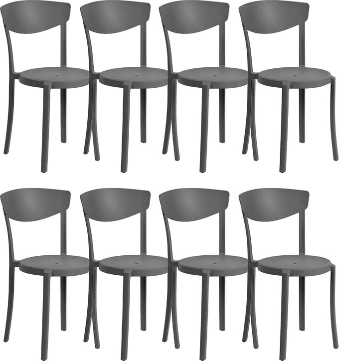 VIESTE - Tuinstoel set van 8 - Donkergrijs