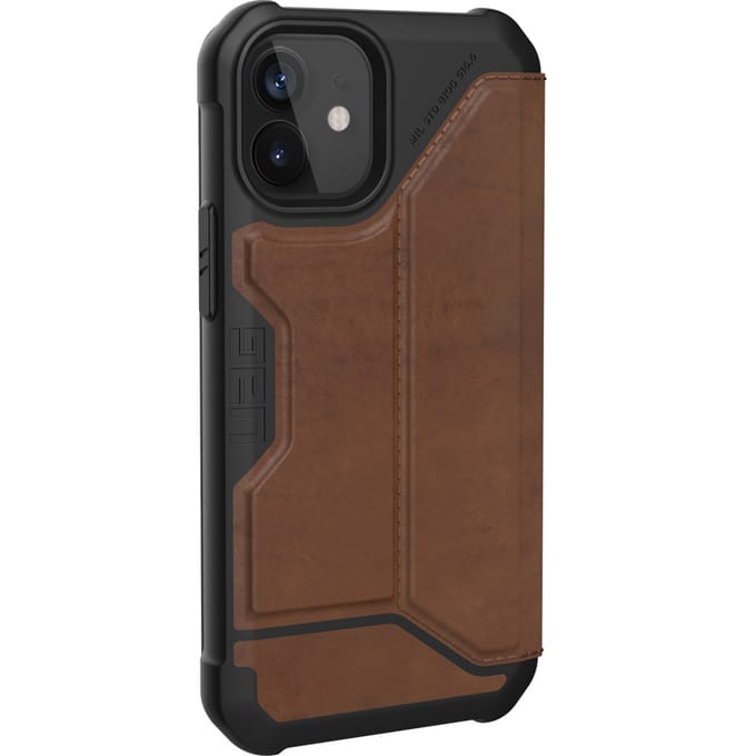 UAG Metropolis Bookcase voor de Apple iPhone 12 Mini - Leather Brown