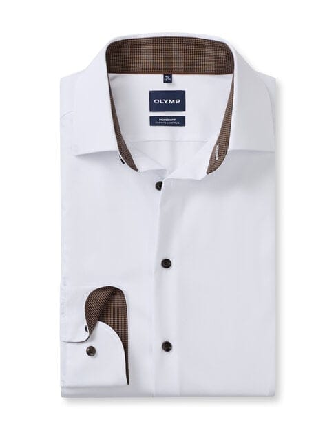 OLYMP Luxor 24/Seven Overhemd, Modern Fit, New Kent, Wit