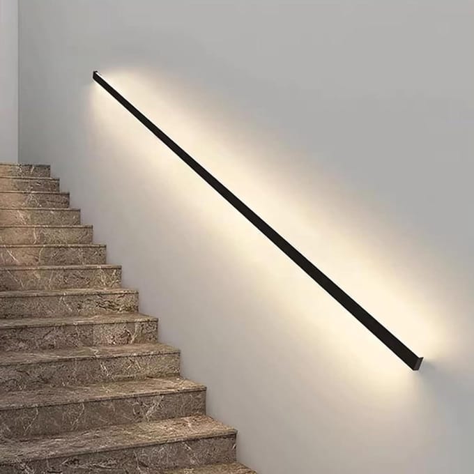 LED Verlichte Trap Leuning - Wandmontage - Veilige Trappen - Menselijk Lichaam Sensor - 1.5M - Warm Wit