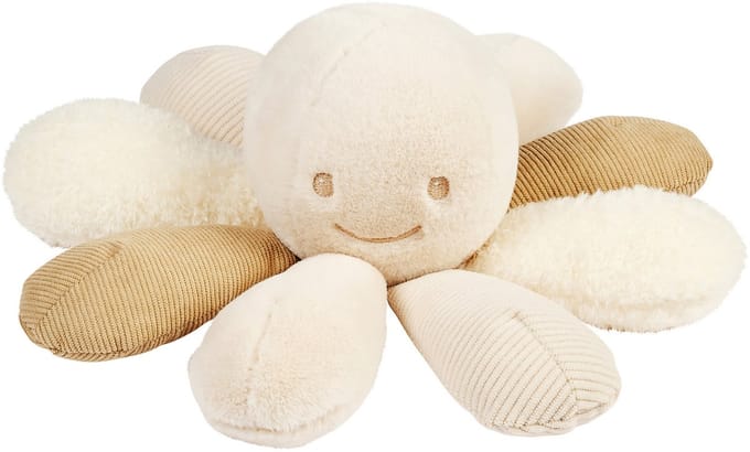 Nattou Lapidou Knuffel Octopus Rammelaar - 26 cm - Zand
