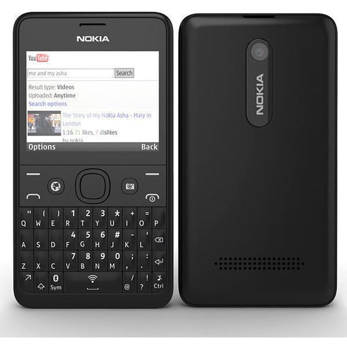 Gereviseerde Nokia Originele Nokia Asha 210 2013 Mobiele Telefoon Dual SIM Simple Set zwart