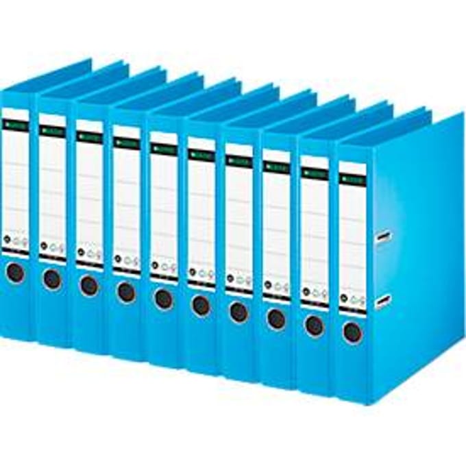 LEITZ® ordner 1007/1008, A4, rugbreedte 52 mm, 10 stuks, lichtblauw