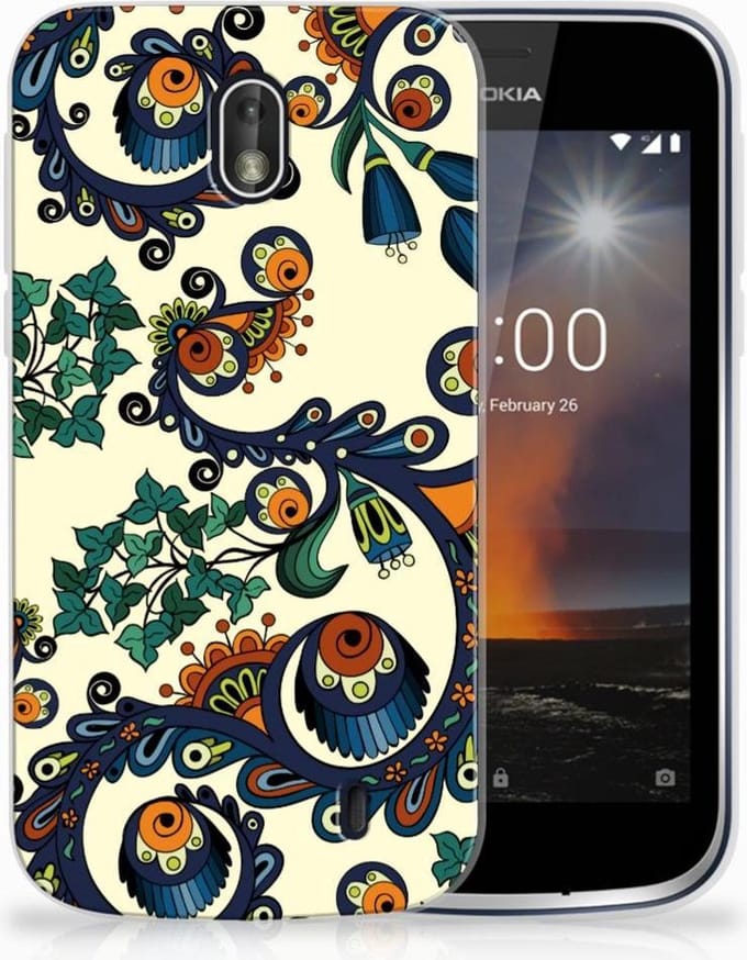 Siliconen Hoesje Nokia 1 Barok Flower