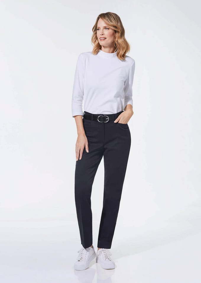 Elastische broek Adelina van Scheiter - marine - Gr. 40 van Goldner Fashion