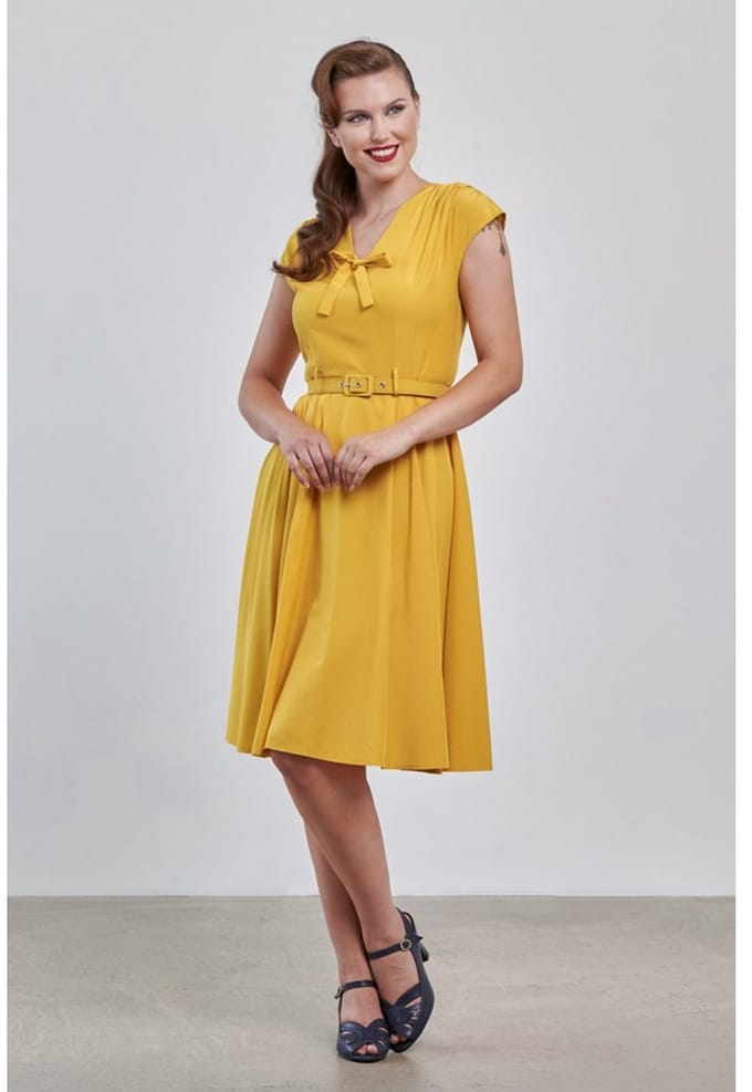 Banned - Holly Flare jurk - XS - Geel